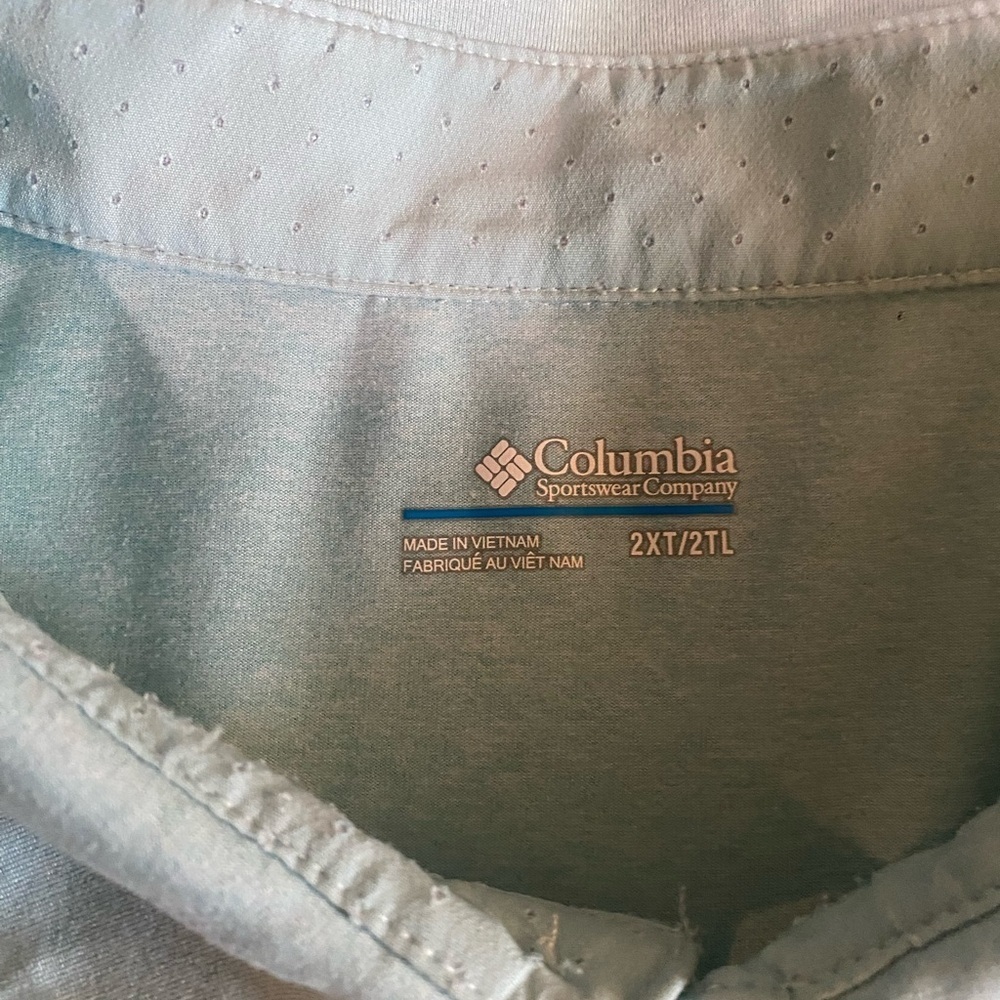 Columbia Men's light blue Polo Shirt 2XLT - Picture 7 of 7